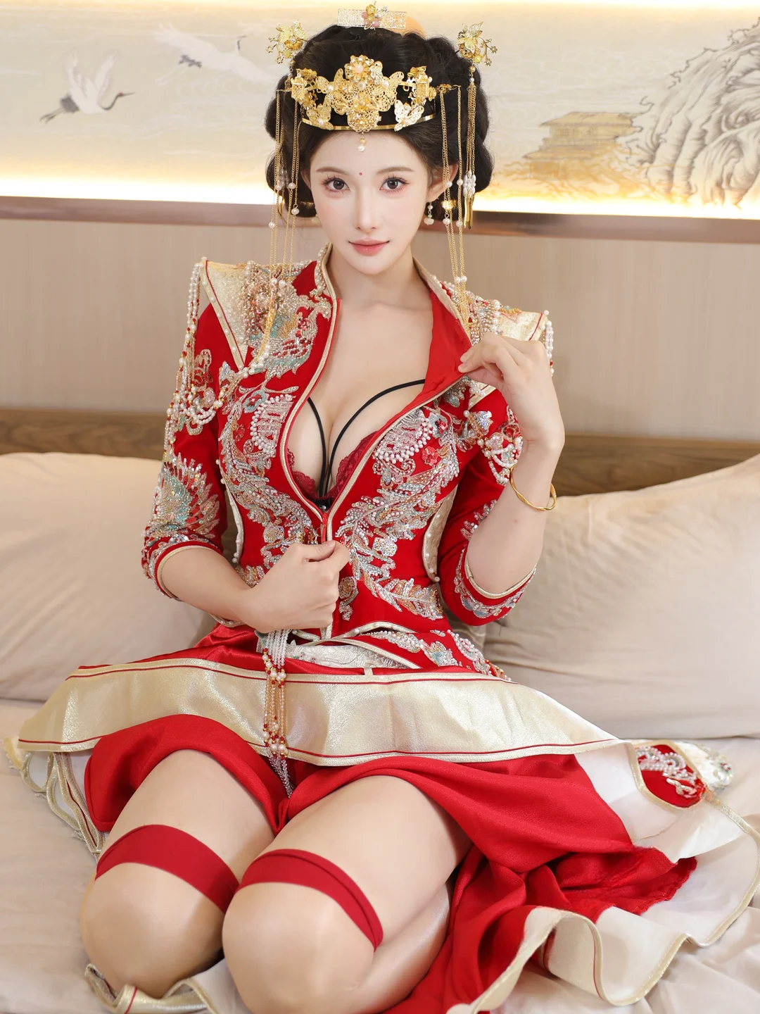 梨霜儿 - No.004 新娘红装 [113P-2.3GB] tg@simisebaisi 【丝足阁】069.webp